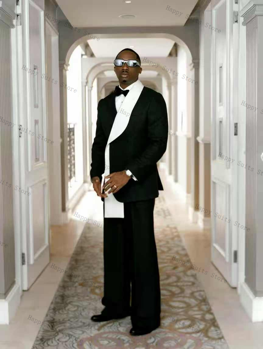 Black White Men Suit Set 2 Pcs - Formal Wear For Men Black Suit recension och pris