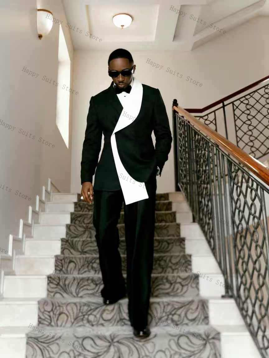 Black White Men Suit Set 2 Pcs - Formal Wear For Men Black Suit recension och pris