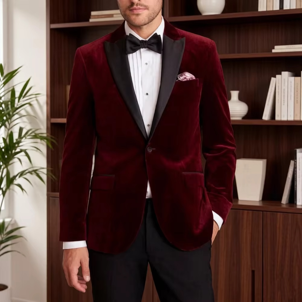 Velvet Formal Suits for Men Sl - Men'S Formal Wear For Reception recension och pris