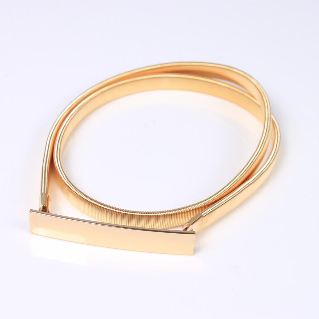 Skinny Elastic Waist Belt Gold - Formal Belt Leather Thin recension och pris