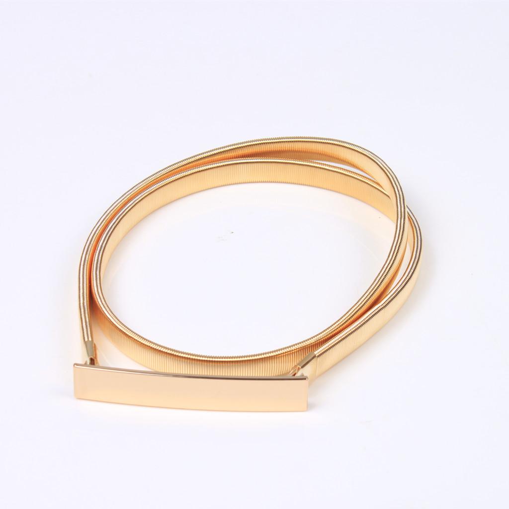 Skinny Elastic Waist Belt Gold - Formal Belt Leather Thin recension och pris