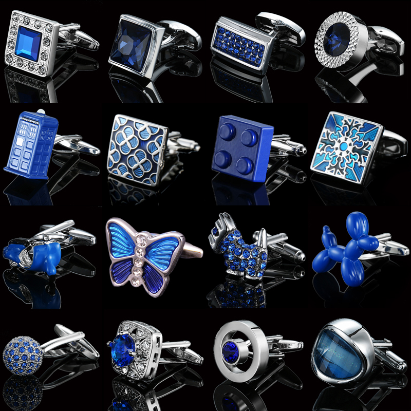 Men's Cufflinks Blue Butterfly - Dress Shirt French Cuff recension och pris
