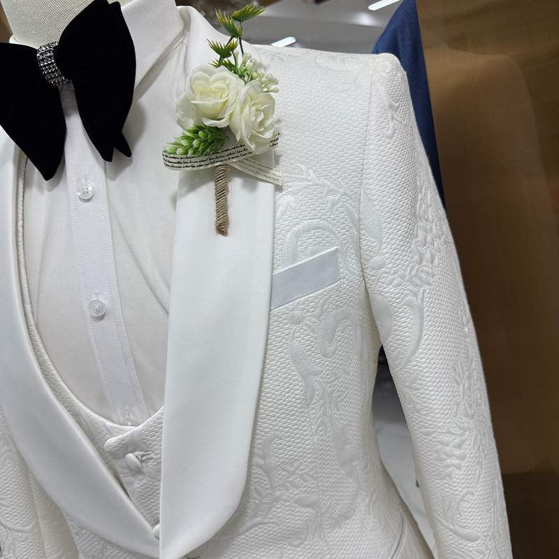 Men Wedding Suit White 3 Piece - Formal Wear For Men Black Suit recension och pris