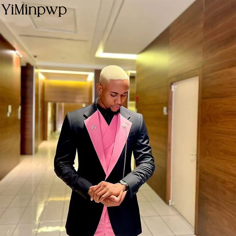 YiMinpwp Handsome Pink Men‘s S - Men Formal Wear Clothes recension och pris