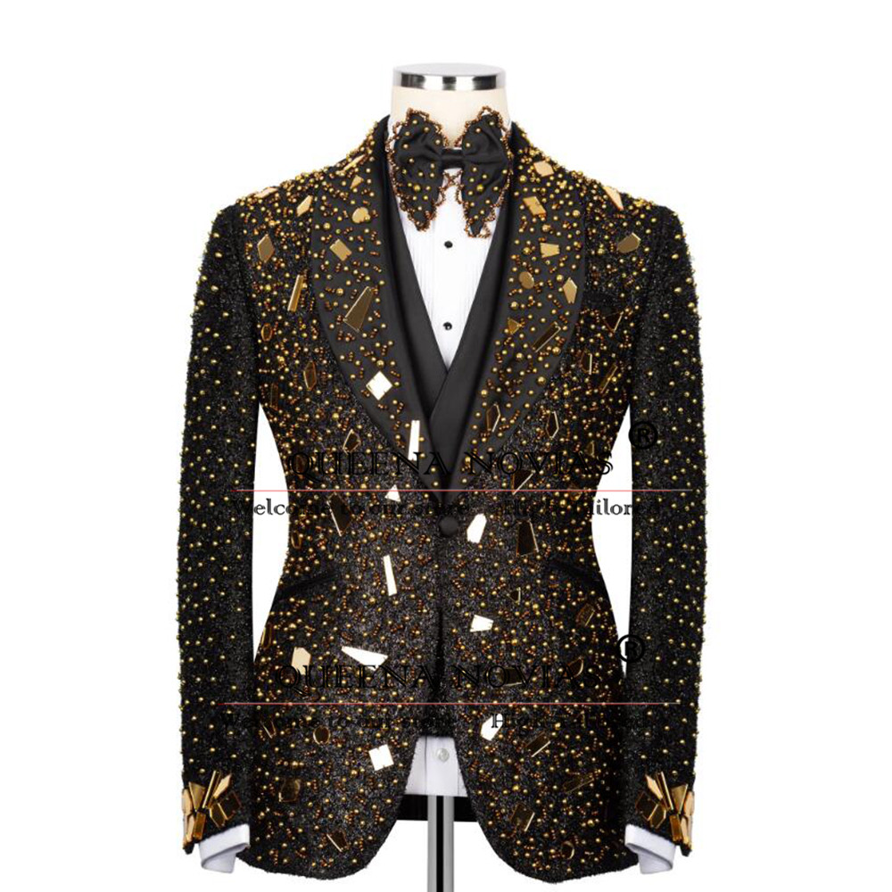 Sparkly Crystals Beading Suit  - Men'S Formal Wear For Reception recension och pris