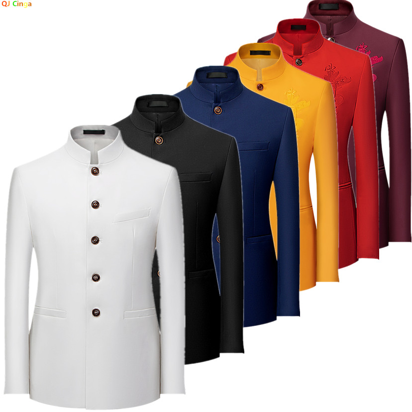 2026 Men's Chinese Style Long  - Formal Wear For Men Black Suit recension och pris
