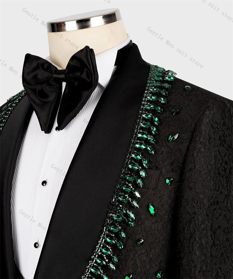Luxury Crystals Men Suit Set 2 - Formal Wear For Men Black Suit recension och pris