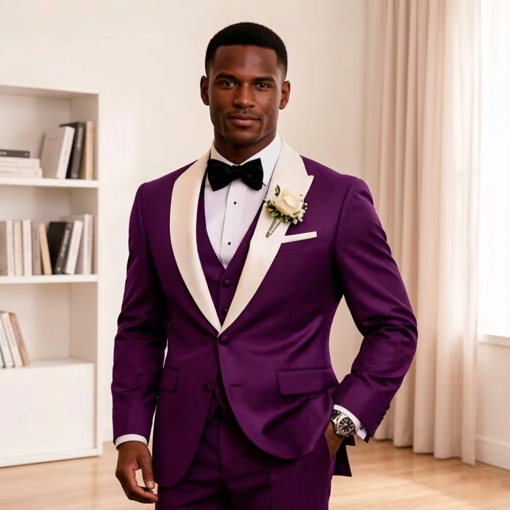 3 Pieces Formal Men Suits Peak - Men'S Formal Wear For Reception recension och pris