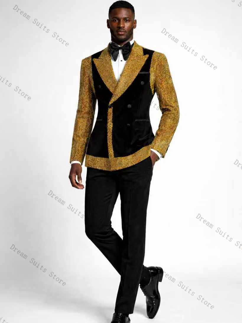 Golden Crystals Men Suit Set 2 - Formal Wear For Men Black Suit recension och pris