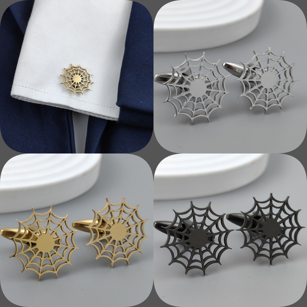 Silver spider web hollow gold- - Dress Shirt French Cuff recension och pris